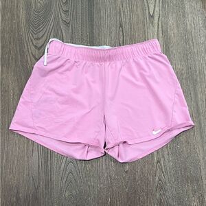 Nike Dri-Fit Athletic Running Shorts High-Rise Elastic Waist Pull-On Pink Size M